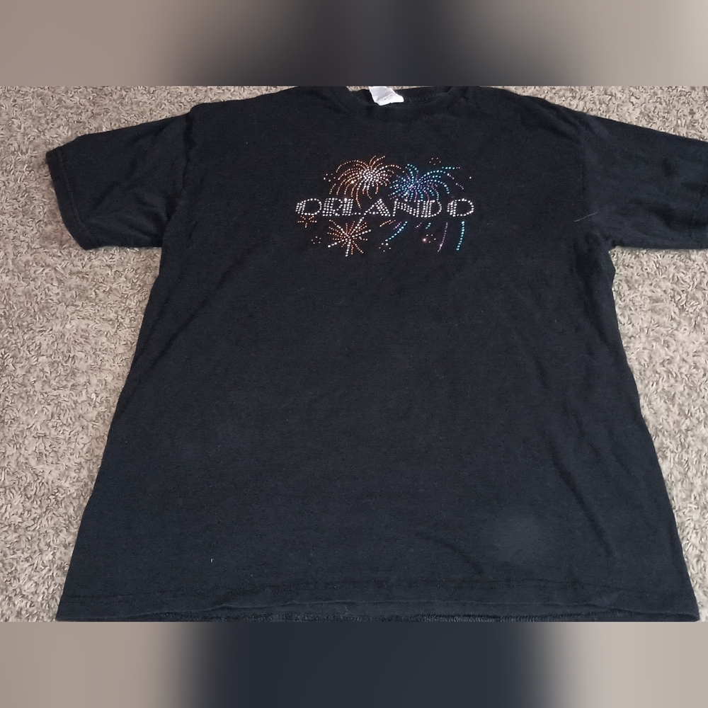 Women's‎ Delta Pro Weight Vintage Orlando T-shirt Size Large Color Black Blue...